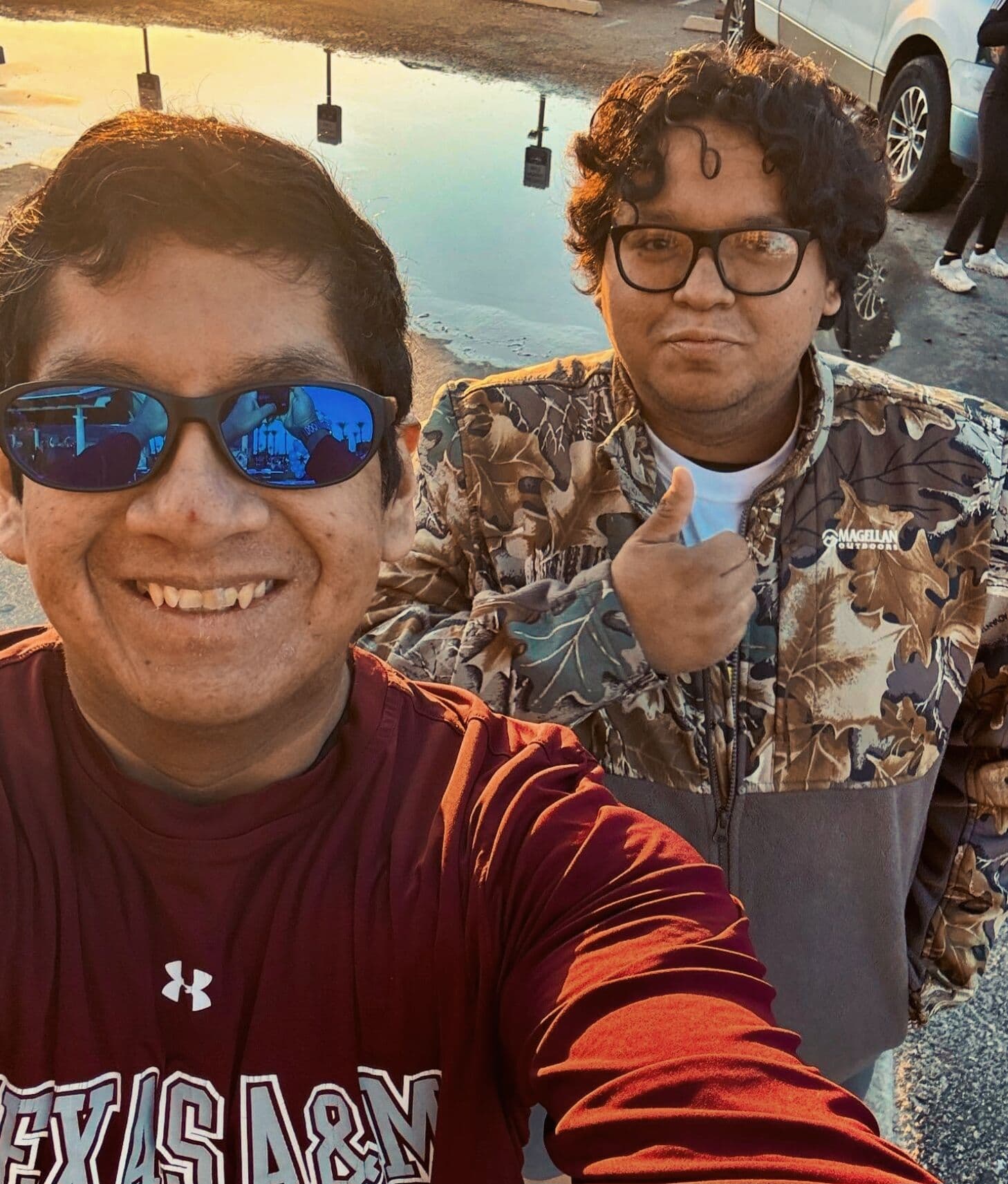 Two club members smiling after a run