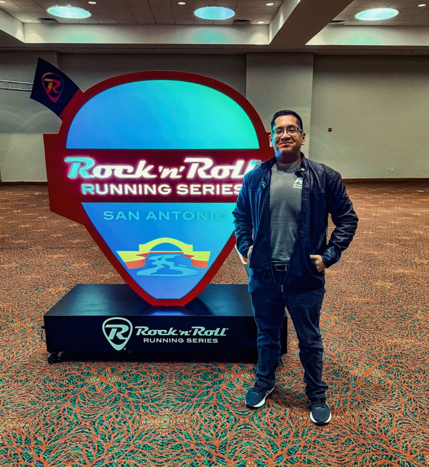 Runner celebrating a finish line moment