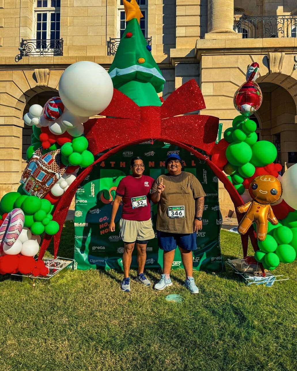 Runners posing for a group photo