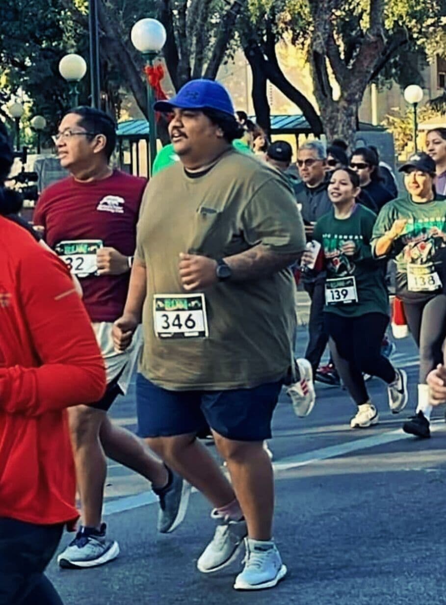 Runner sprinting toward the finish