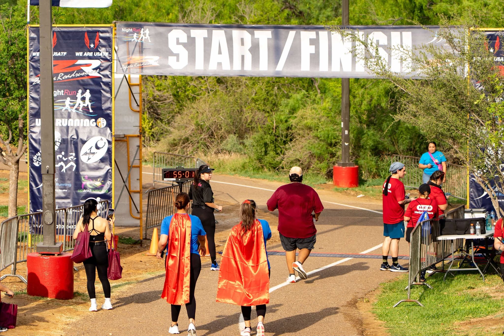 Close-up of a runner mid-stride